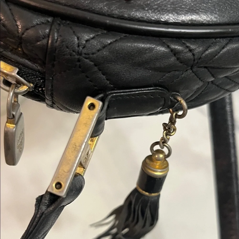 MCM Black Quilted Round Crossbody with Gold Hardware - Picture 5 of 9